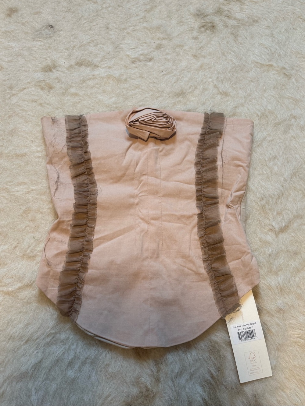 Strapless Pink Ruffled Bustier Tube Top
